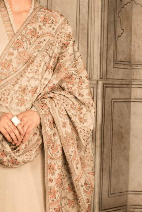 3 Piece - Unstitched Heavy Embroided Dhanak Fabric With Embroided Dhanak shawl BR-860