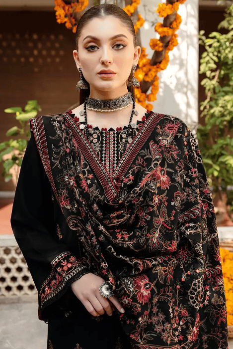 3 Piece - Unstitched Fully Embroided Dhanak Fabric with Embroidered Shawl