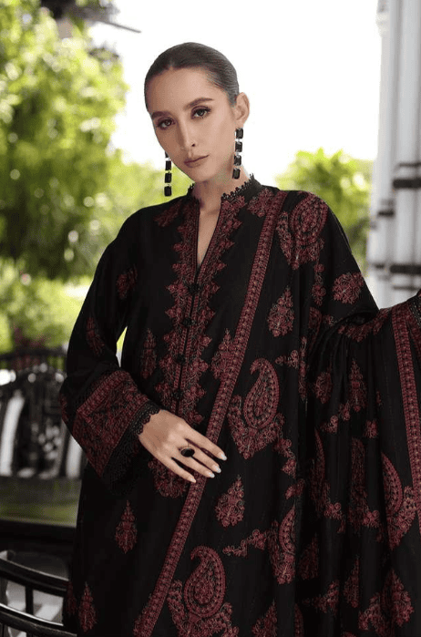 3 Piece - Unstitched Fully Embroidered Dhanak Fabric SP-565