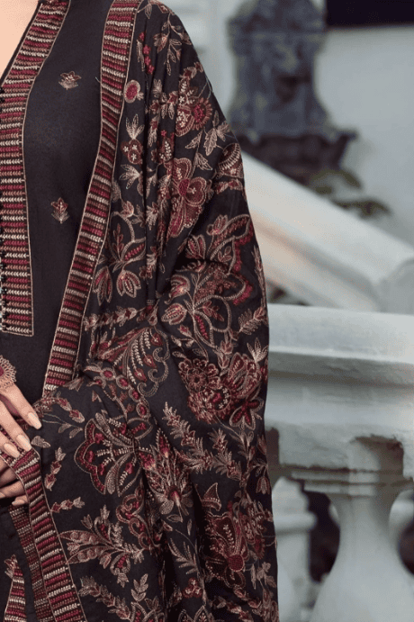 3 Piece - Fully Embroided Dhanak Suit With Embroided Dhanak Shawl BR-1020