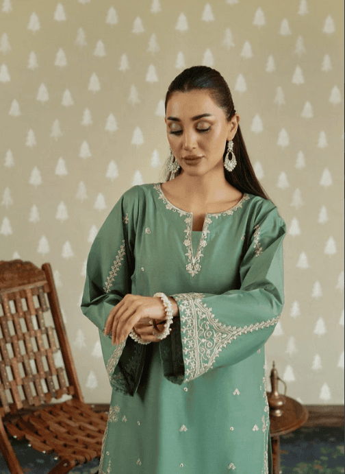 2 Piece - Unstitched Embroidered Dhanak Fabric MB 54