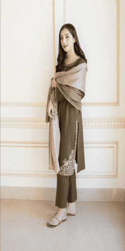3 Piece - Unstitched Embroided Dhanak Fabric AS-10