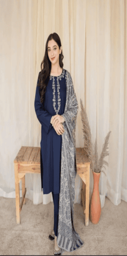 3 Piece - Unstitched Embroided Dhanak Fabric MB-830