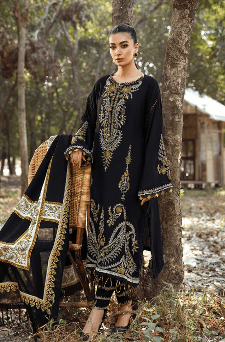 3 Piece - Unstitched Fully Embroided Dhanak Fabric With Wool shawl MB-700