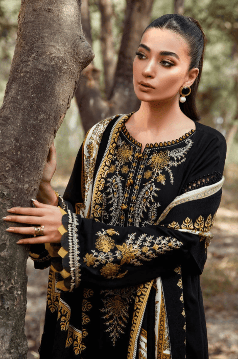 3 Piece - Unstitched Fully Embroided Dhanak Fabric With Wool shawl MB-700