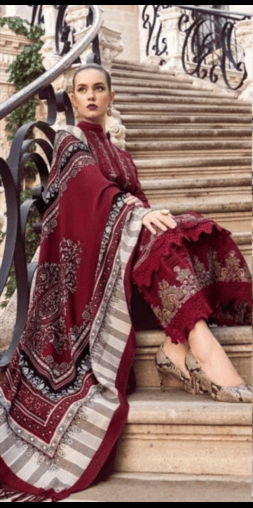 3-Piece, Unstitched Fully Embroidered Suit MB-48