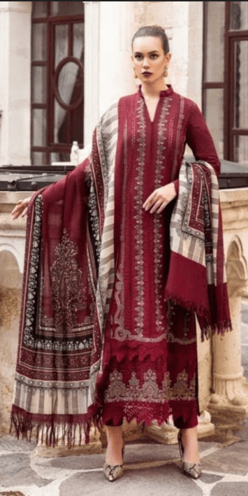 3-Piece, Unstitched Fully Embroidered Suit MB-48