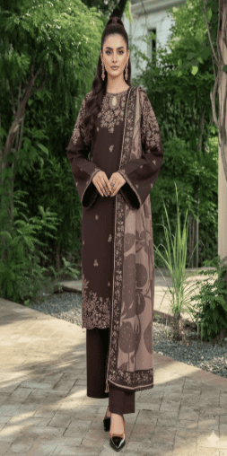 3 Piece - Unstitched Fully Embroidered Dhanak Fabric BQ-140