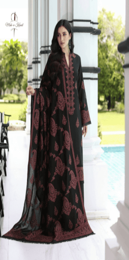 3 Piece - Unstitched Fully Embroidered Dhanak Fabric SP-565