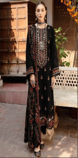 3 Piece - Unstitched Fully Embroided Dhanak Fabric with Embroidered Shawl