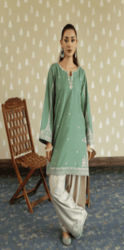 2 Piece - Unstitched Embroidered Dhanak Fabric MB 54