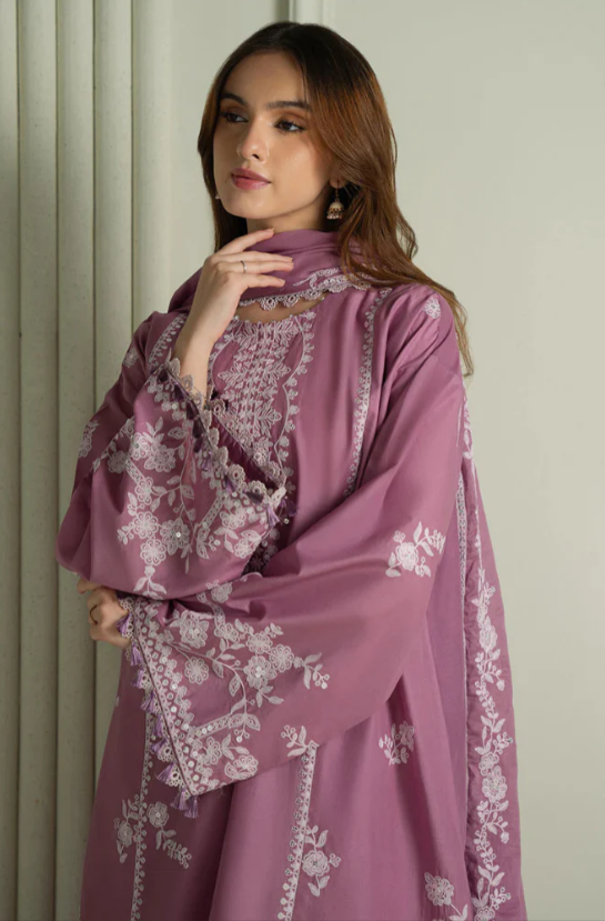 3 Piece - Unstitched Fully Embroidered Dhanak Fabric CS-900 - Image 2