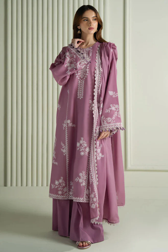 3 Piece - Unstitched Fully Embroidered Dhanak Fabric CS-900 - Image 3