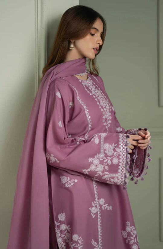 3 Piece - Unstitched Fully Embroidered Dhanak Fabric CS-900 - Image 4
