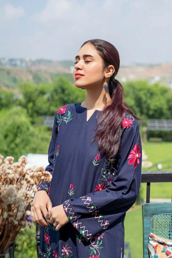 2 Piece - Unstitched Embroidered Lawn Fabric MB-70 - Image 2