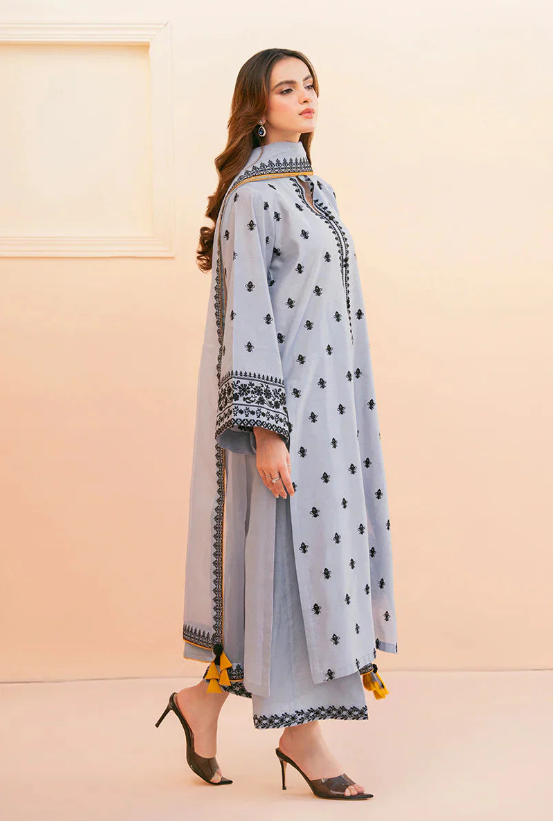 3 Piece - Unstitched Embroidered Lawn Fabric AS-2775 - Image 4