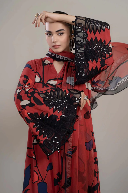3 Piece - Unstitched Digital Printed Lawn Fabric - Image 2