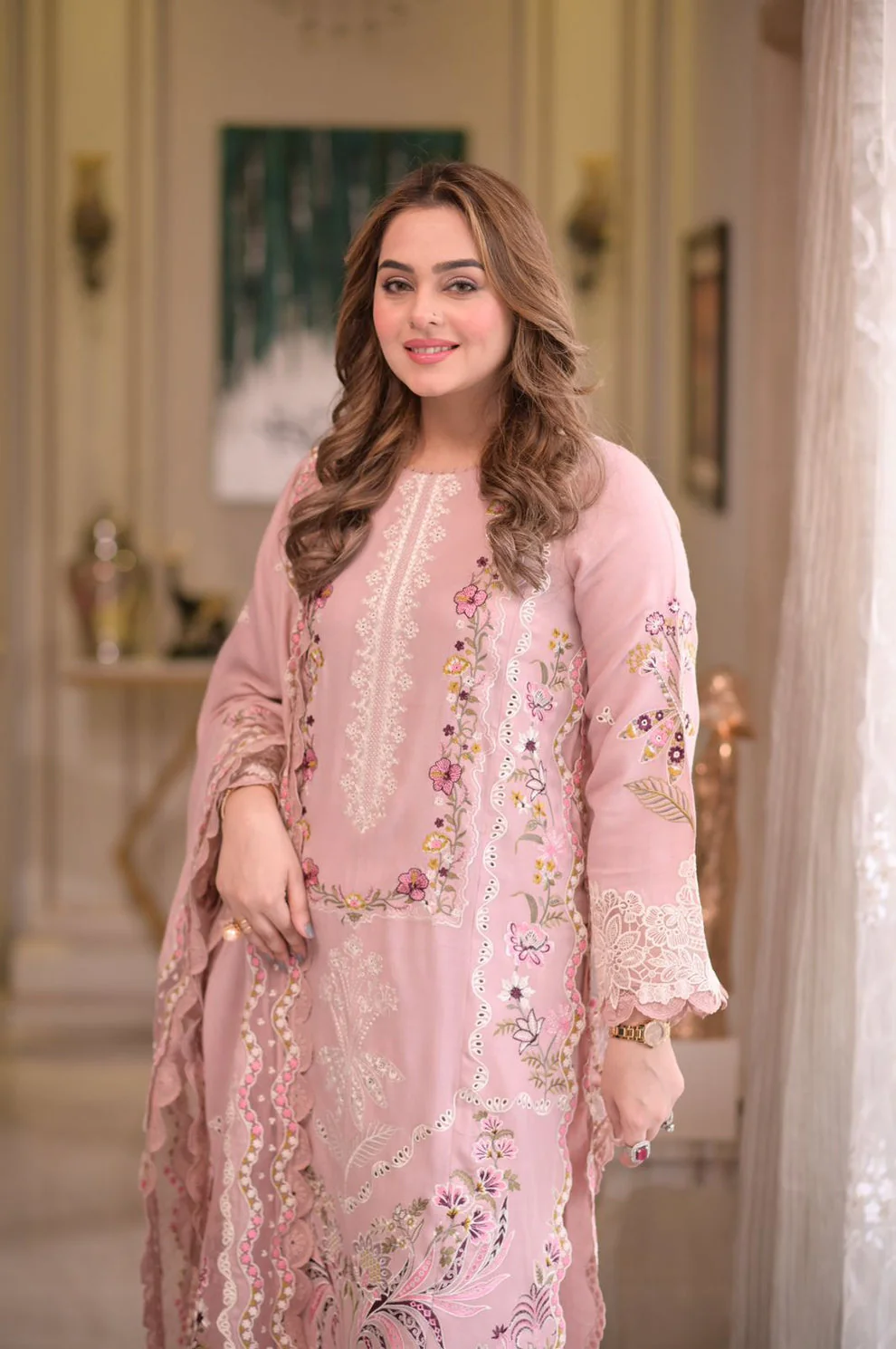 Aneela's Luxury Unstitched Lawn Suit AS-2735 - Image 3