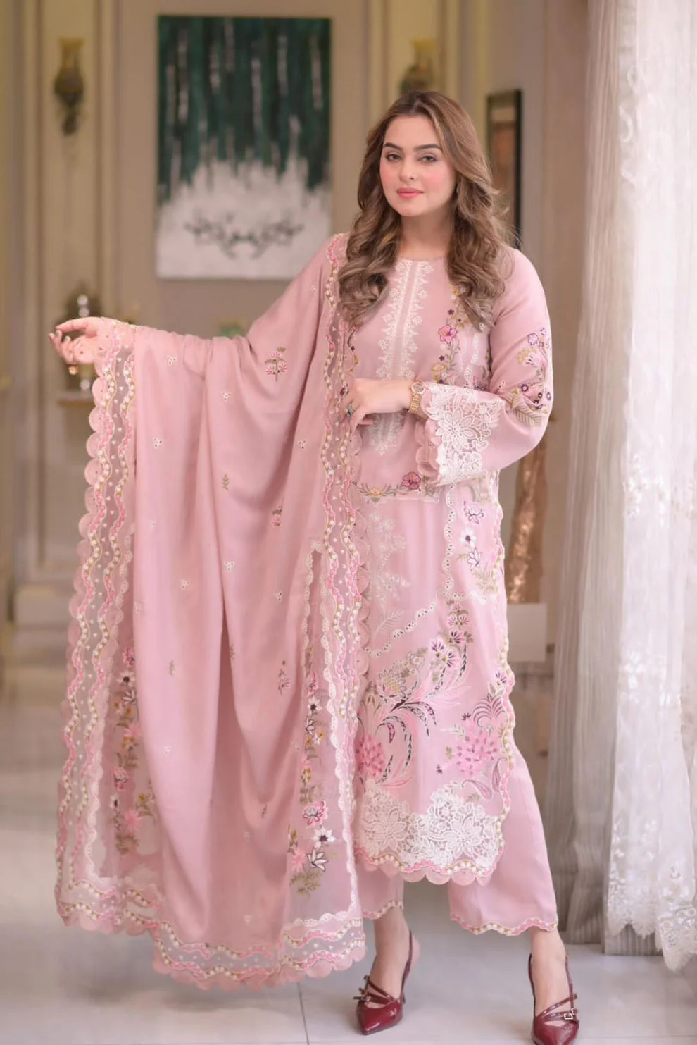 Aneela's Luxury Unstitched Lawn Suit AS-2735 - Image 2