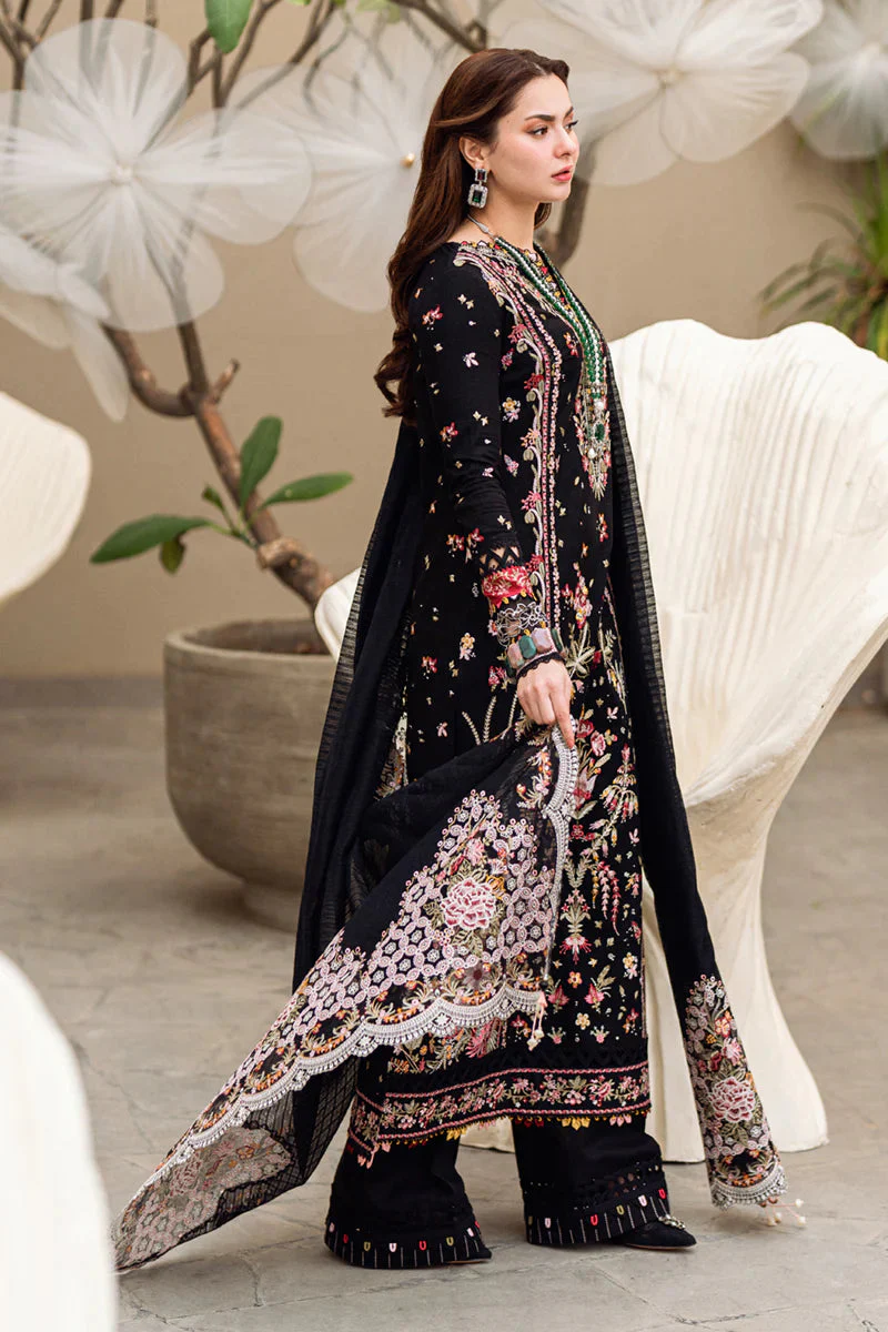 3 Piece - Unstitched Fully Embroidered Lawn Fabric QL-2655 - Image 3