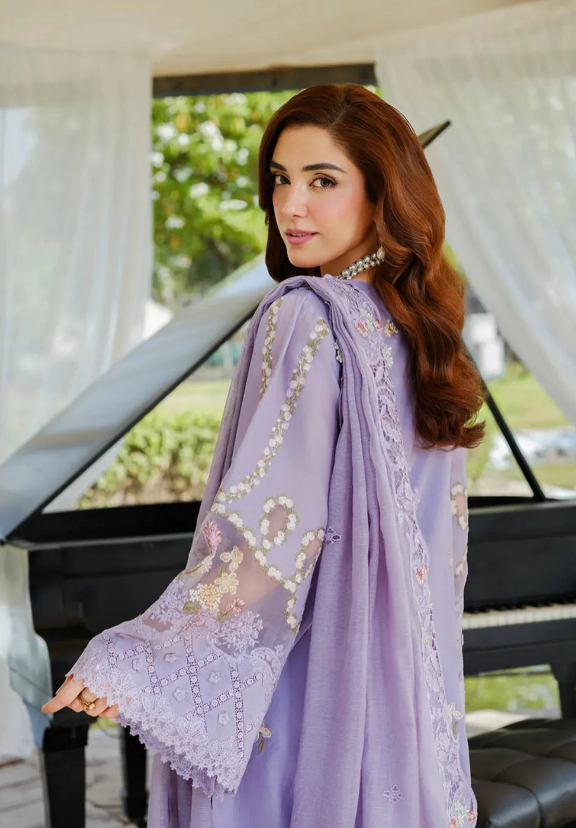 3 Piece - Unstitched Fully Embroidered Lawn Fabric EL-2715 - Image 4