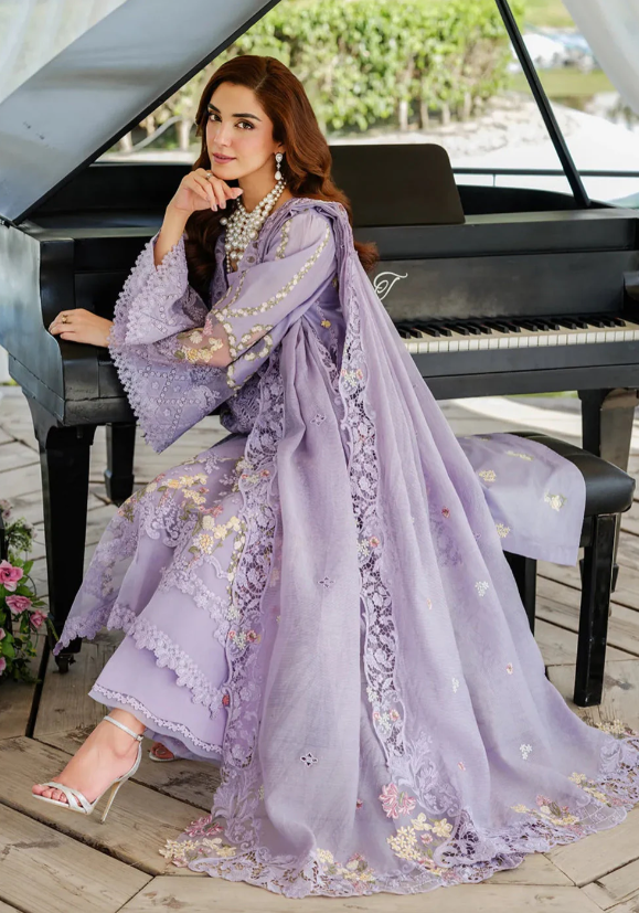 3 Piece - Unstitched Fully Embroidered Lawn Fabric EL-2715 - Image 5