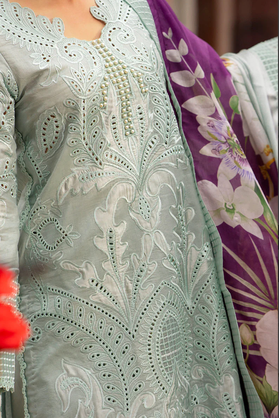 3 Piece - Unstitched Luxury Embroidered Lawn Fabric MR-2730 - Image 3