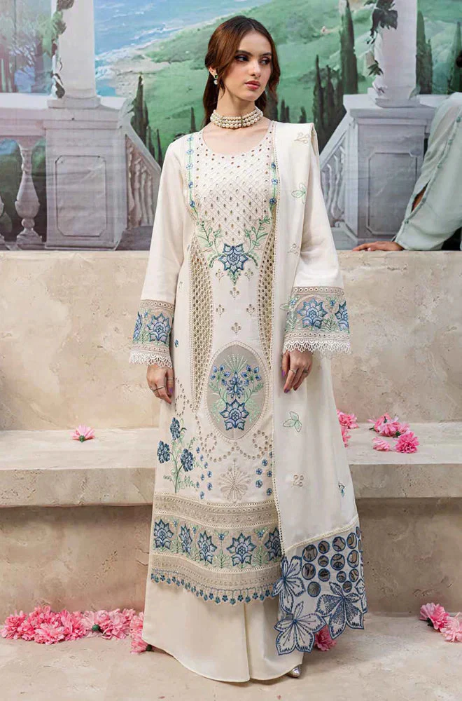 3 Piece - Unstitched Luxury Embroidered Lawn Fabric MR-2730 - Image 11