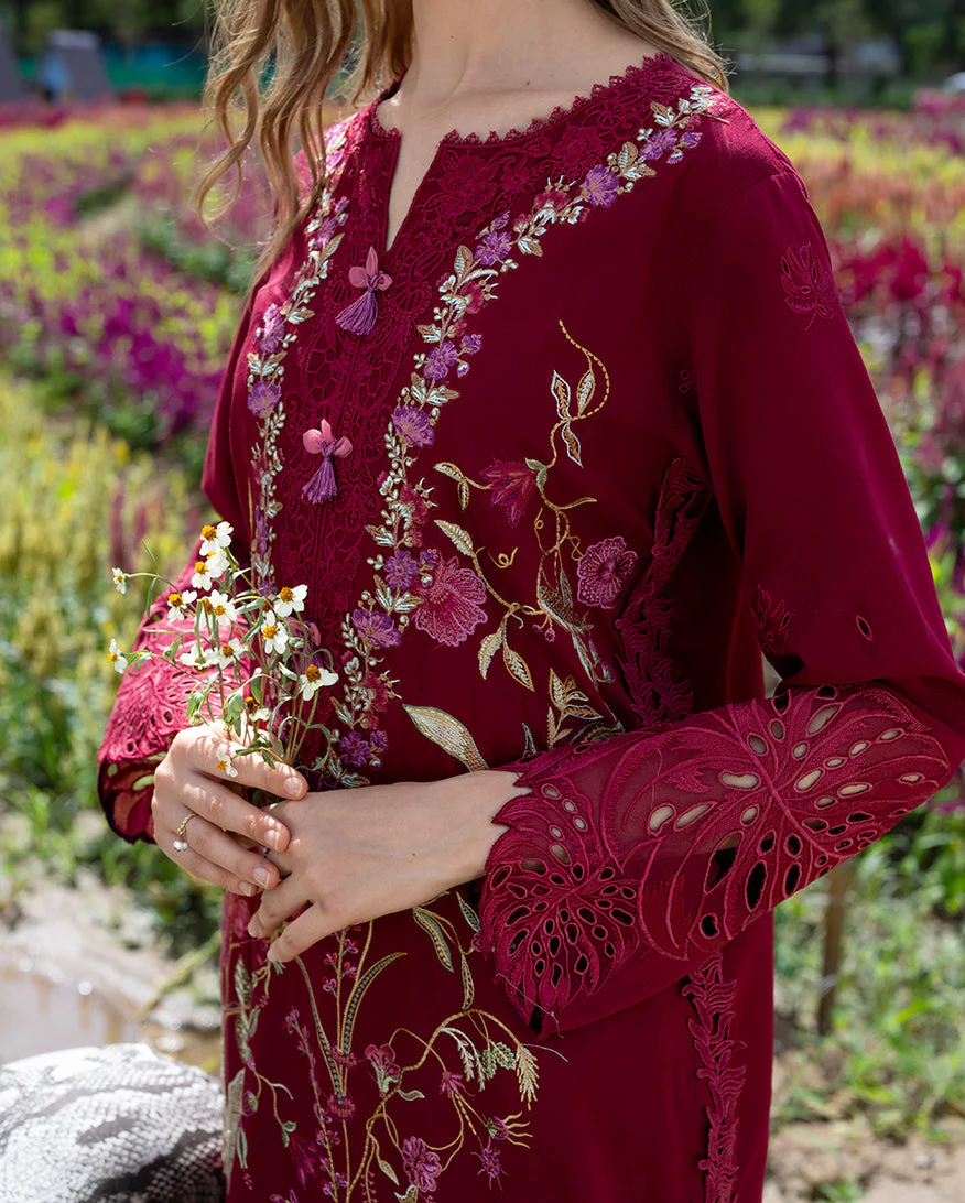 3 Piece - Unstitched Embroidered Lawn Fabric MS-2750 - Image 4